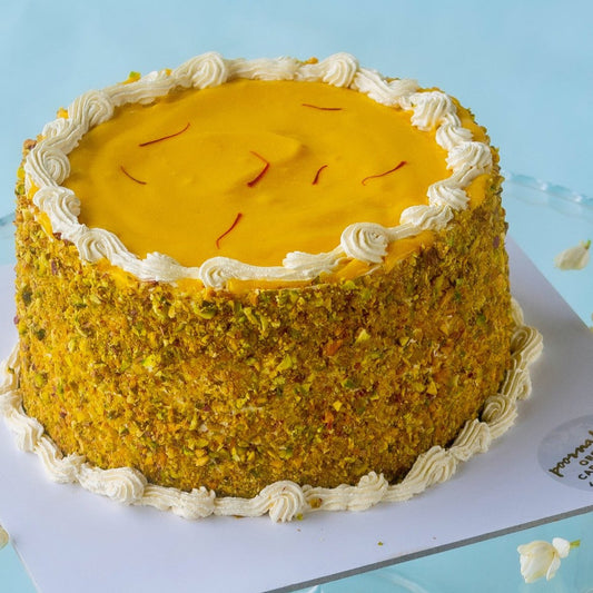Mango Saffron & Pistachio cake