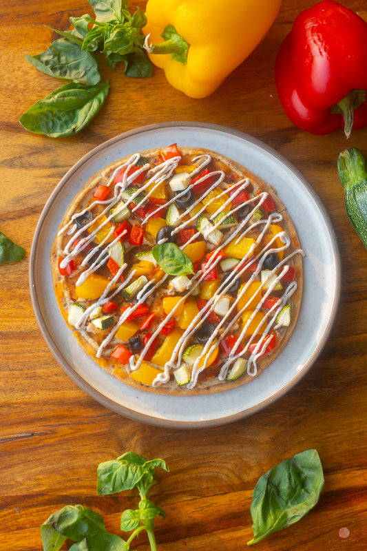 GRILLED EXOTIC VEGGIE VEGAN PIZZA