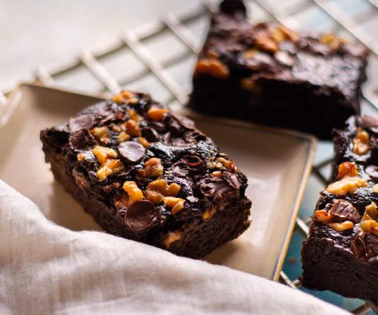 Dark Chocolate Walnut Brownie (Vegan, Wholewheat)